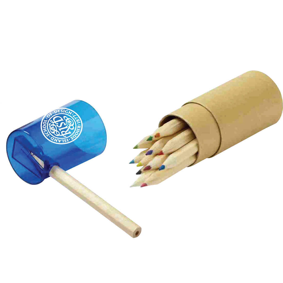 12 Colored Pencil Set in Tube w/Sharpener 1