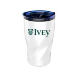 14 Oz. Stainless Steel Twisting Tumbler w/Lid - White/Blue 14 Oz. Stainless Steel Twisting Tumbler w/Lid - White/Blue