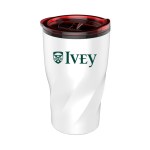 14 Oz. Stainless Steel Twisting Tumbler w/Lid - White/Red 14 Oz. Stainless Steel Twisting Tumbler w/Lid - White/Red