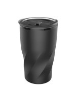 14 Oz. Stainless Steel Twisting Tumbler w/Lid - Black/Smoke Gray 14 Oz. Stainless Steel Twisting Tumbler w/Lid - Black/Smoke Gray