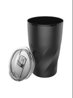 14 Oz. Stainless Steel Twisting Tumbler w/Lid - Black/Clear 14 Oz. Stainless Steel Twisting Tumbler w/Lid - Black/Clear
