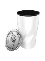 14 Oz. Stainless Steel Twisting Tumbler w/Lid - White/Clear 14 Oz. Stainless Steel Twisting Tumbler w/Lid - White/Clear