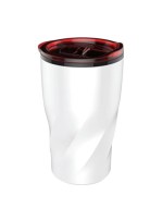 14 Oz. Stainless Steel Twisting Tumbler w/Lid - White/Red 14 Oz. Stainless Steel Twisting Tumbler w/Lid - White/Red