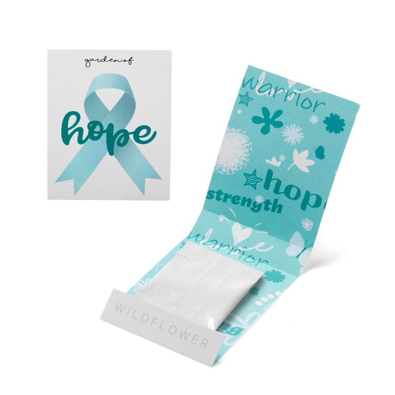 Teal Blue Ribbon Garden of Hope Matchbook 1 Teal Blue Ribbon Garden of Hope Matchbook 1