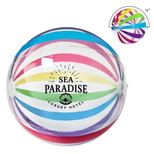 16" Multi-Color Stripe Beach Ball 1 16" Multi-Color Stripe Beach Ball 1