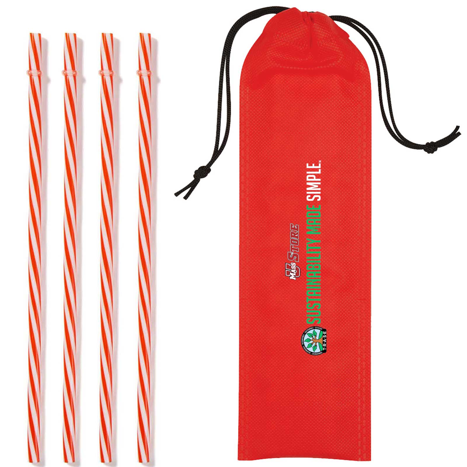 Reusable Straws in Full Color Drawstring Pouch 1