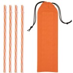 Reusable Straws in Full Color Drawstring Pouch - Orange Reusable Straws in Full Color Drawstring Pouch - Orange