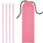 Reusable Straws in Full Color Drawstring Pouch - Orange Logo Reusable Straws in Full Color Drawstring Pouch - Orange Logo