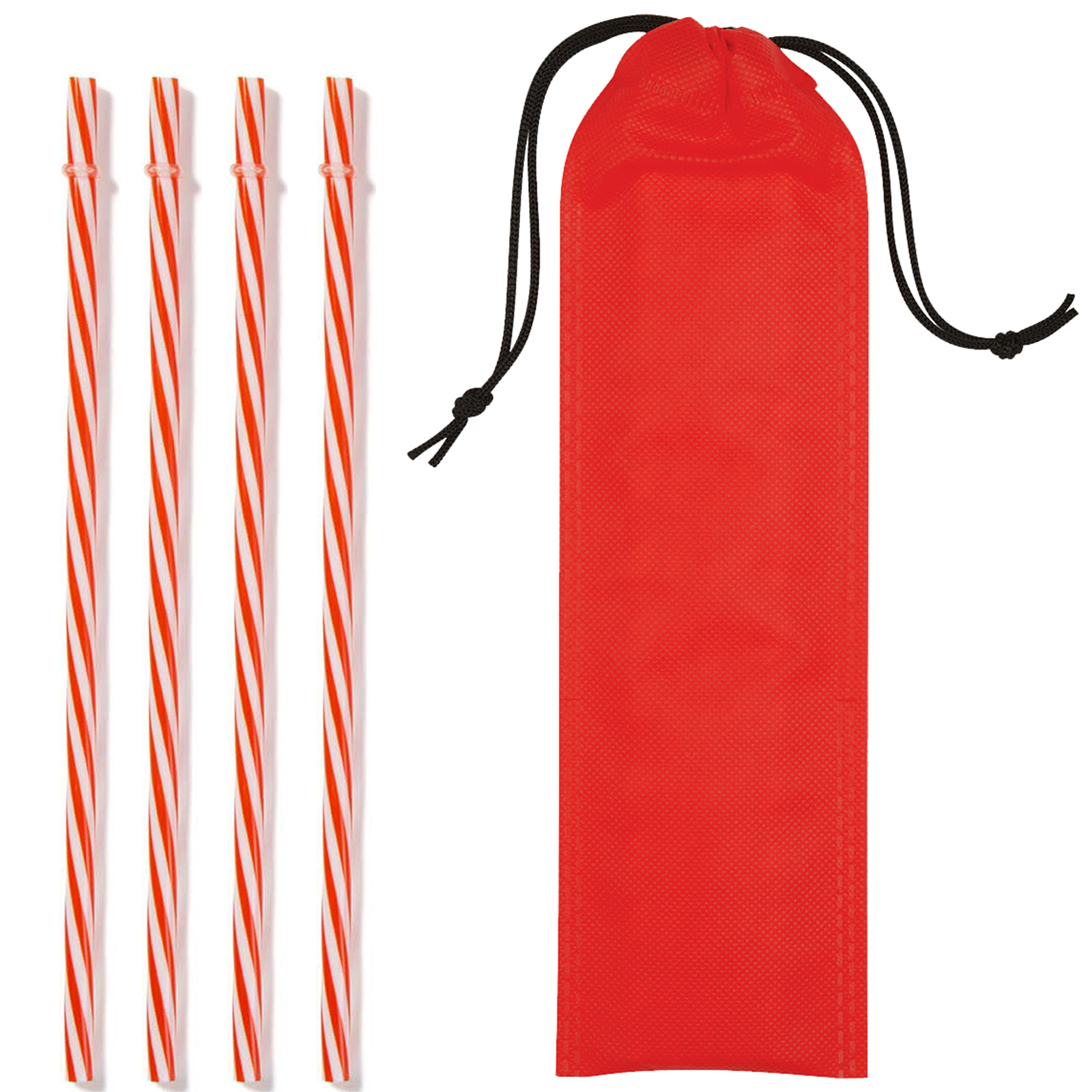 Reusable Straws in Full Color Drawstring Pouch 1