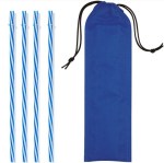 Reusable Straws in Full Color Drawstring Pouch 2 Reusable Straws in Full Color Drawstring Pouch 2