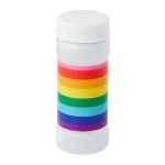 2 Oz. Pride Bubbles Imprinted On Cap - White/Rainbow Blank 2 Oz. Pride Bubbles Imprinted On Cap - White/Rainbow Blank