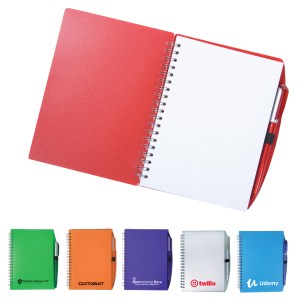 Color-Pro Spiral Unlined Notebook w/Pen (5¾"X7") 1 Color-Pro Spiral Unlined Notebook w/Pen (5¾"X7") 1