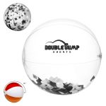 16" Black & White Confetti Filled Round Beach Ball 1 16" Black & White Confetti Filled Round Beach Ball 1