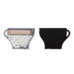 Coffee Cup Mints & Picks - Frosted White/Solid Black Coffee Cup Mints & Picks - Frosted White/Solid Black