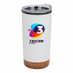 JORNIKOLOR 20 Oz. Stainless Steel PP Cork Base Tumbler - White JORNIKOLOR 20 Oz. Stainless Steel PP Cork Base Tumbler - White