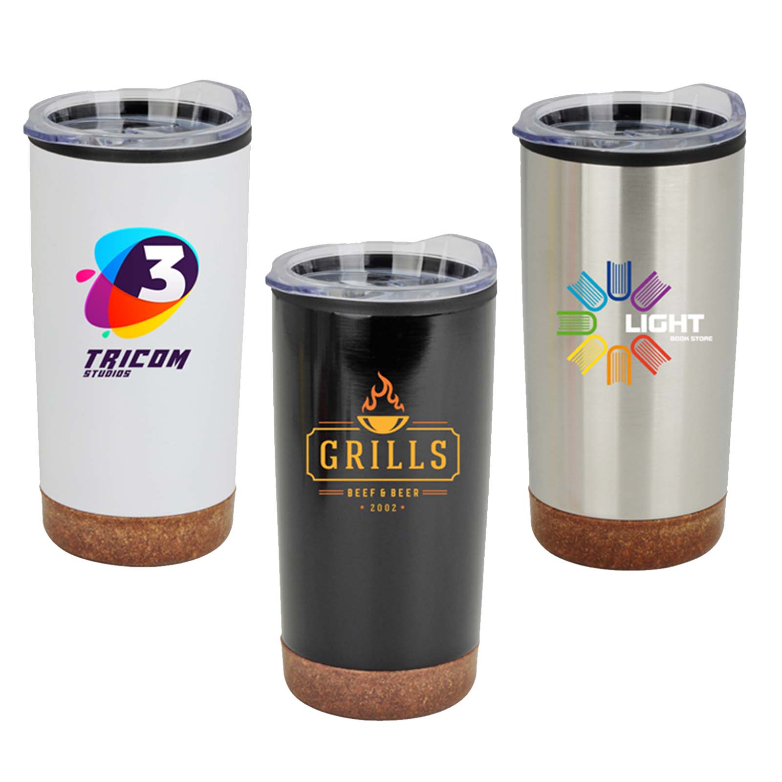 JORNIKOLOR 20 Oz. Stainless Steel PP Cork Base Tumbler 1