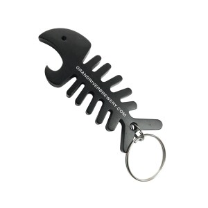 Big Fish Bone Bottle Opener & Cord Winder Keychain 1 Big Fish Bone Bottle Opener & Cord Winder Keychain 1