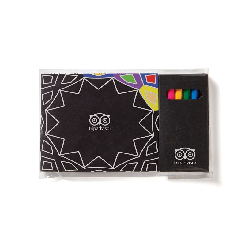 Black Cover Adult Coloring Book & 6-Color Pencil Set To-Go 1 Black Cover Adult Coloring Book & 6-Color Pencil Set To-Go 1