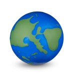 Globe Stress Reliever - Blue/Green Back Blank View Globe Stress Reliever - Blue/Green Back Blank View