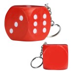 Dice Stress Ball Keychain - Red Blank Dice Stress Ball Keychain - Red Blank