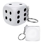 Dice Stress Ball Keychain - White Blank Dice Stress Ball Keychain - White Blank