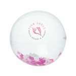 16" Pink & White Confetti Filled Round Beach Ball - Clear/Pink/White 16" Pink & White Confetti Filled Round Beach Ball - Clear/Pink/White