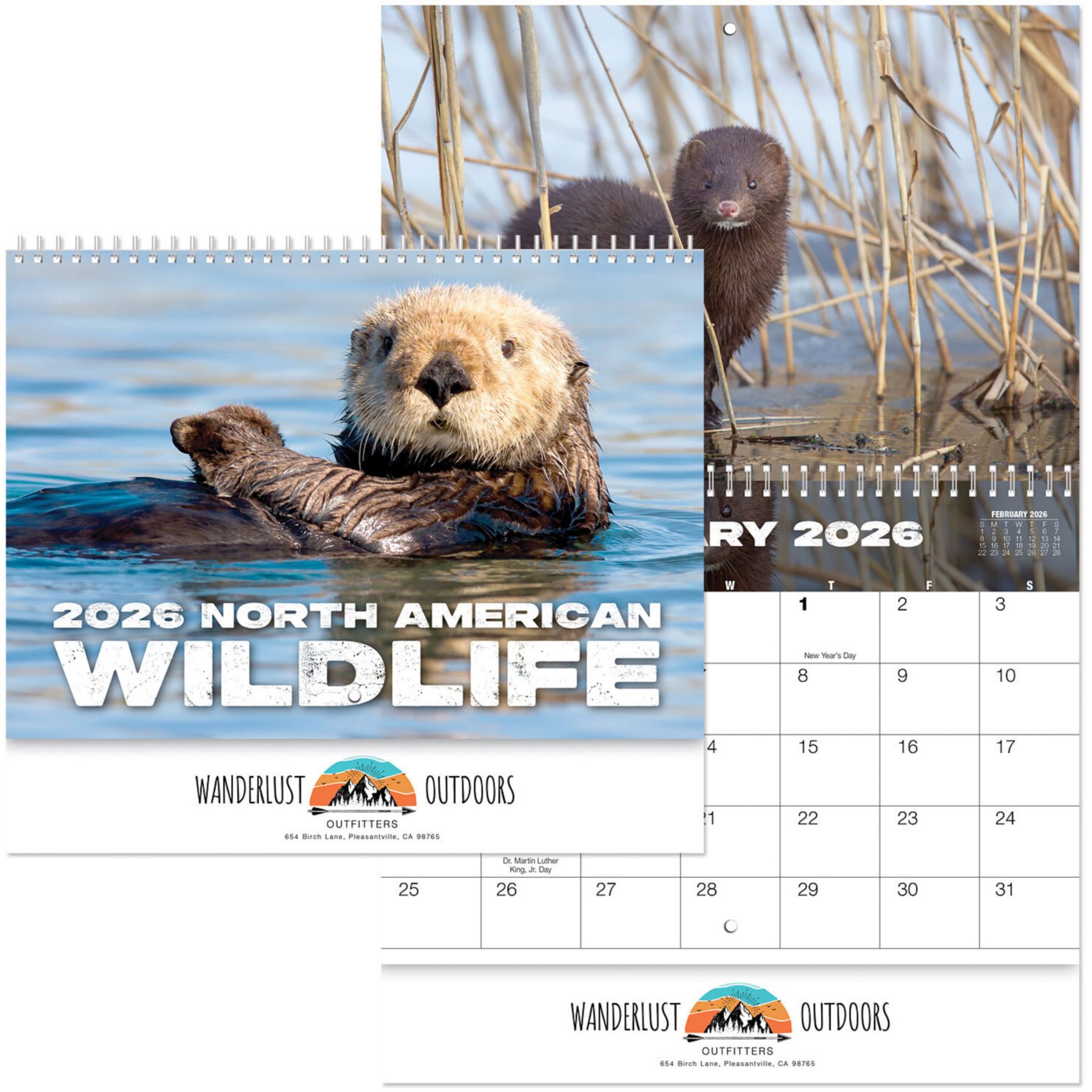 Full Color North America Wildlife Spiral Calendar 1