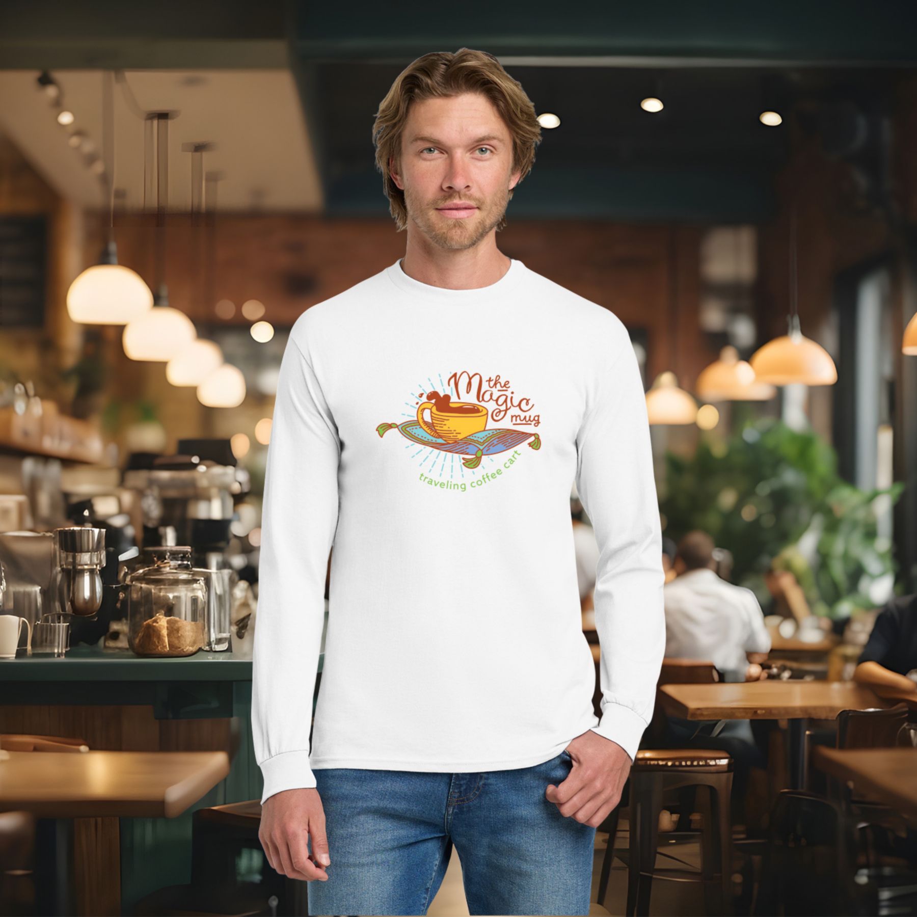 Gildan Cotton Long Sleeve T-Shirt Full Color Dtg 1