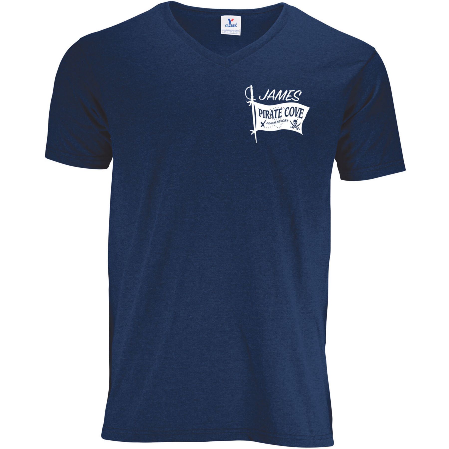 Men's 50/50 V-Neck T-Shirt Screen Print 1