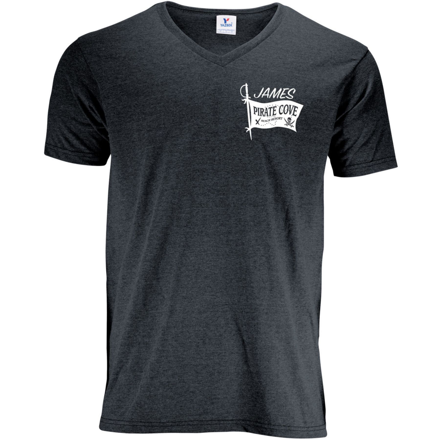 Men's 50/50 V-Neck T-Shirt Screen Print 1
