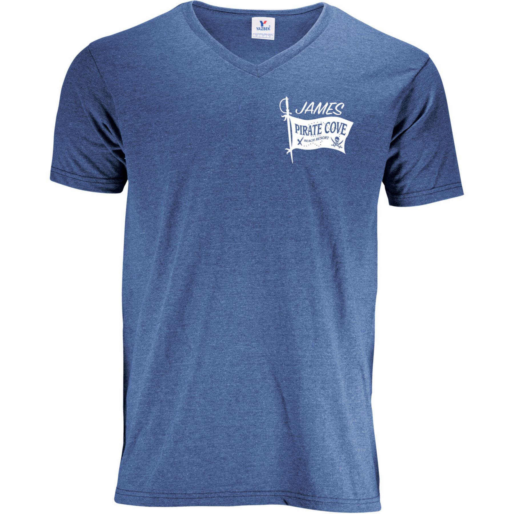 Men's 50/50 V-Neck T-Shirt Screen Print 1