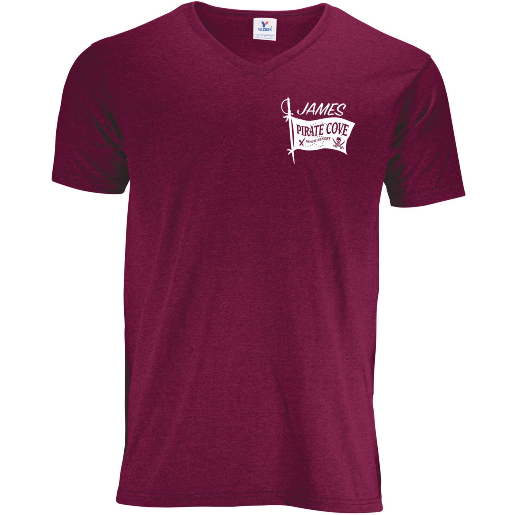 Men's 50/50 V-Neck T-Shirt Screen Print 1