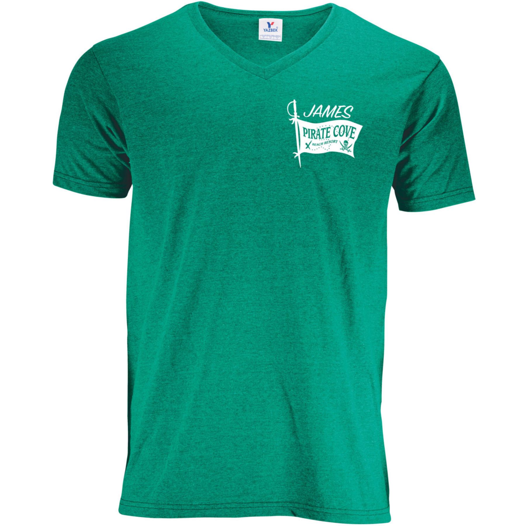 Men's 50/50 V-Neck T-Shirt Screen Print 1