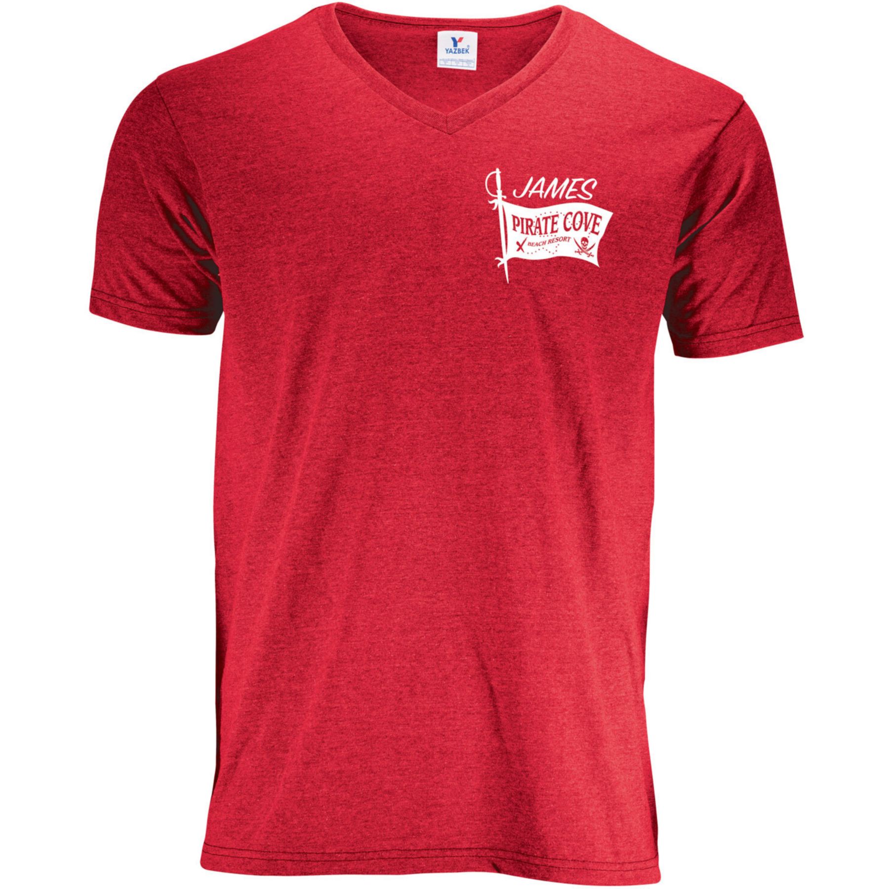 Men's 50/50 V-Neck T-Shirt Screen Print 1