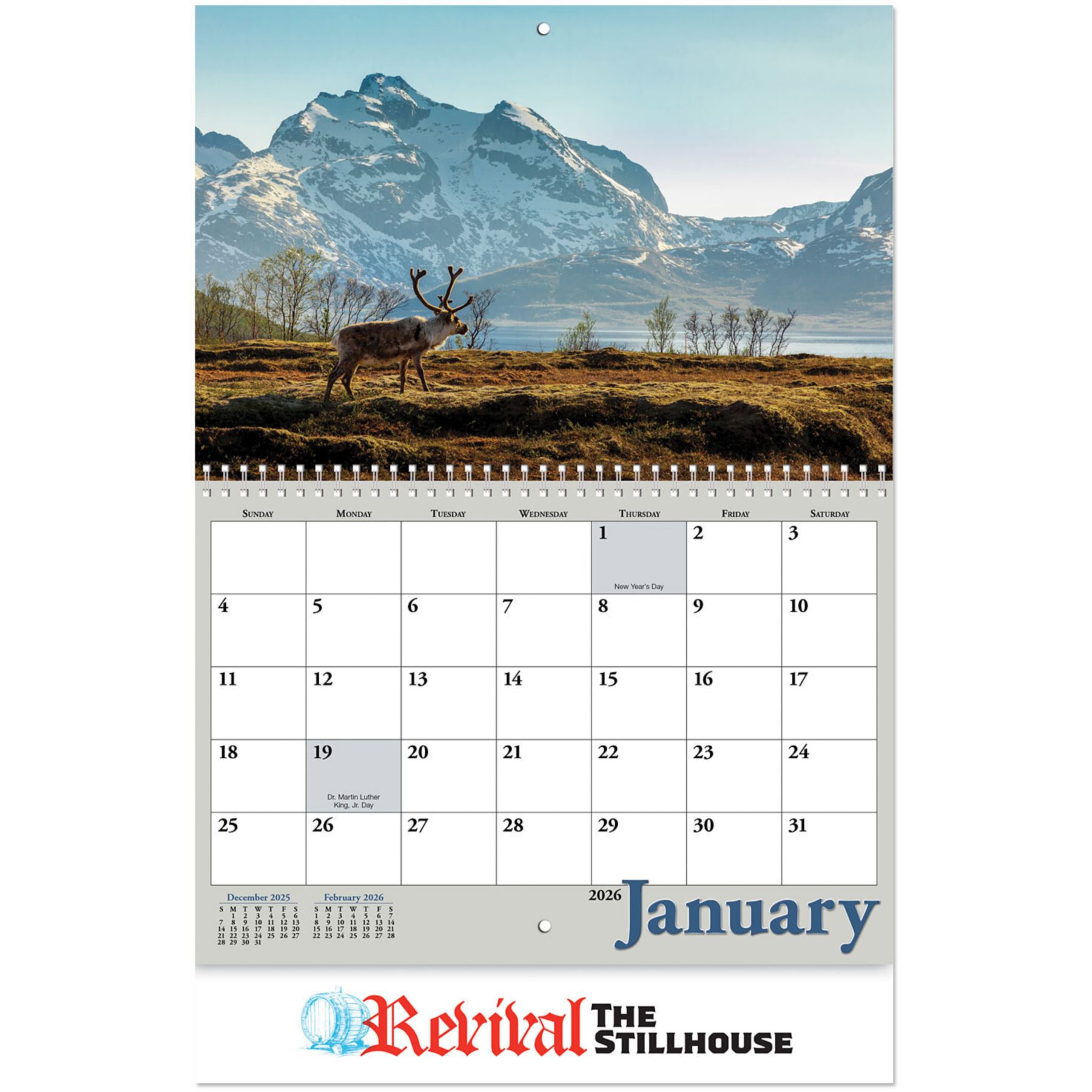 Full Color Sportsman Spiral Wall Calendar 1