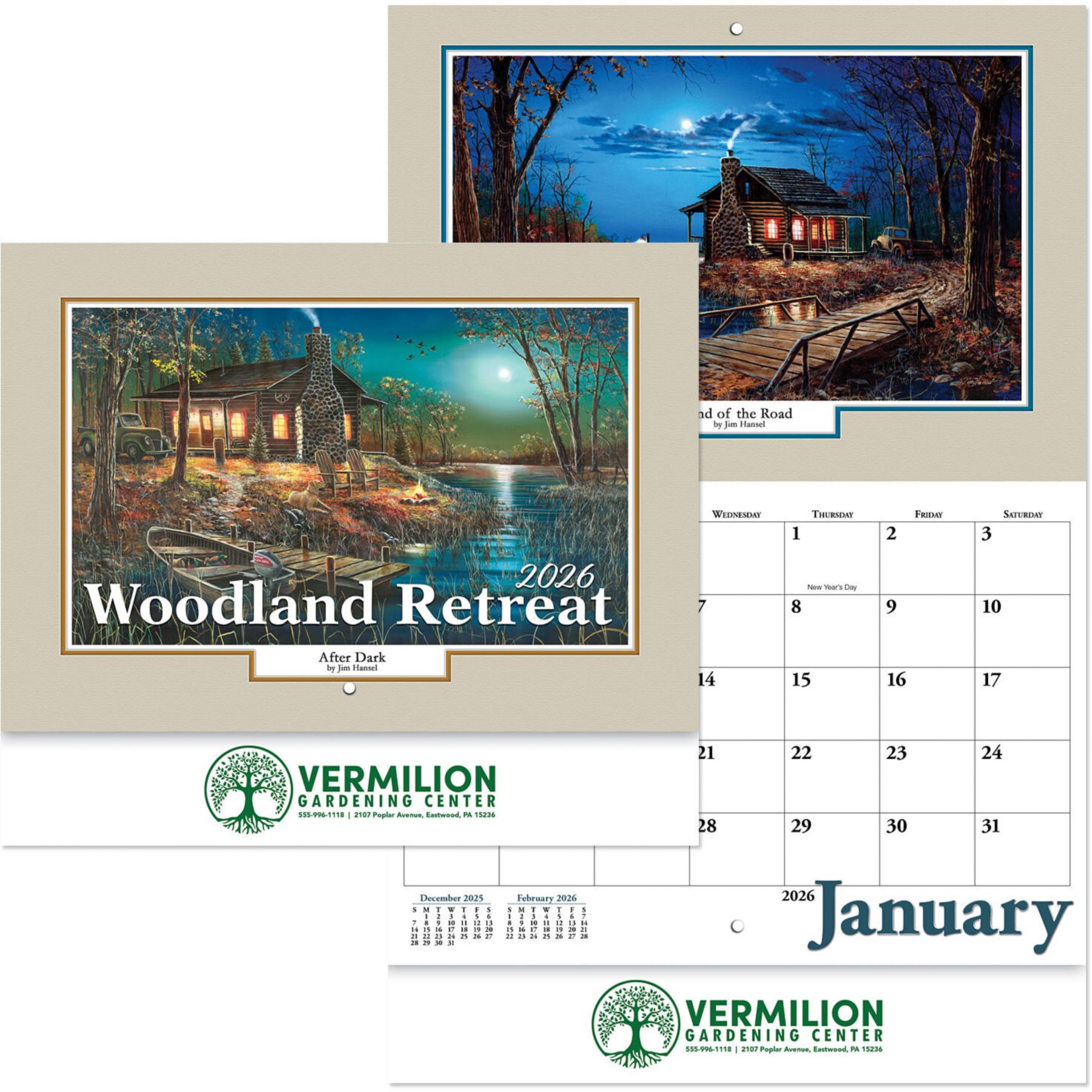 Woodland Stapled Wall Calendar 1