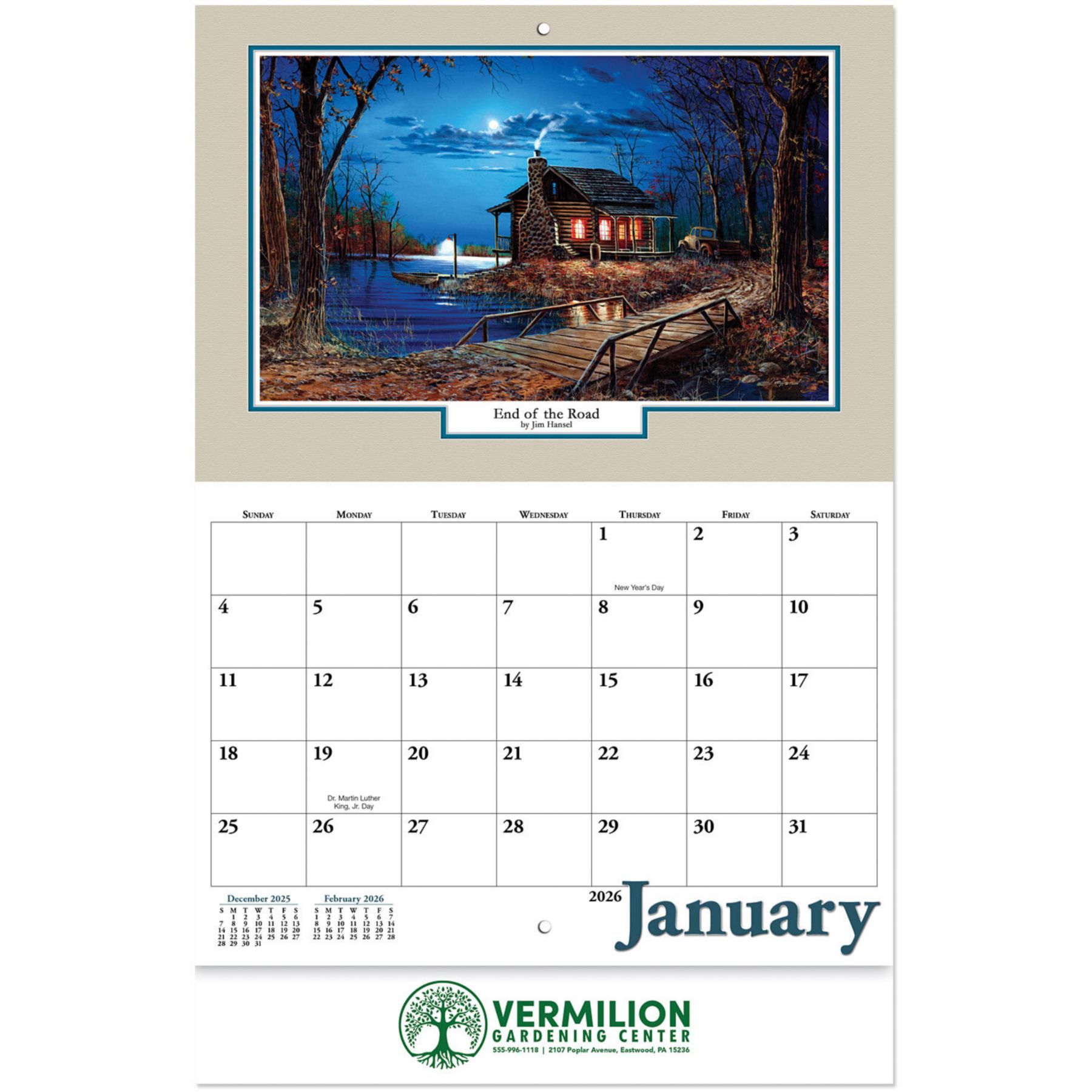 Woodland Stapled Wall Calendar 1