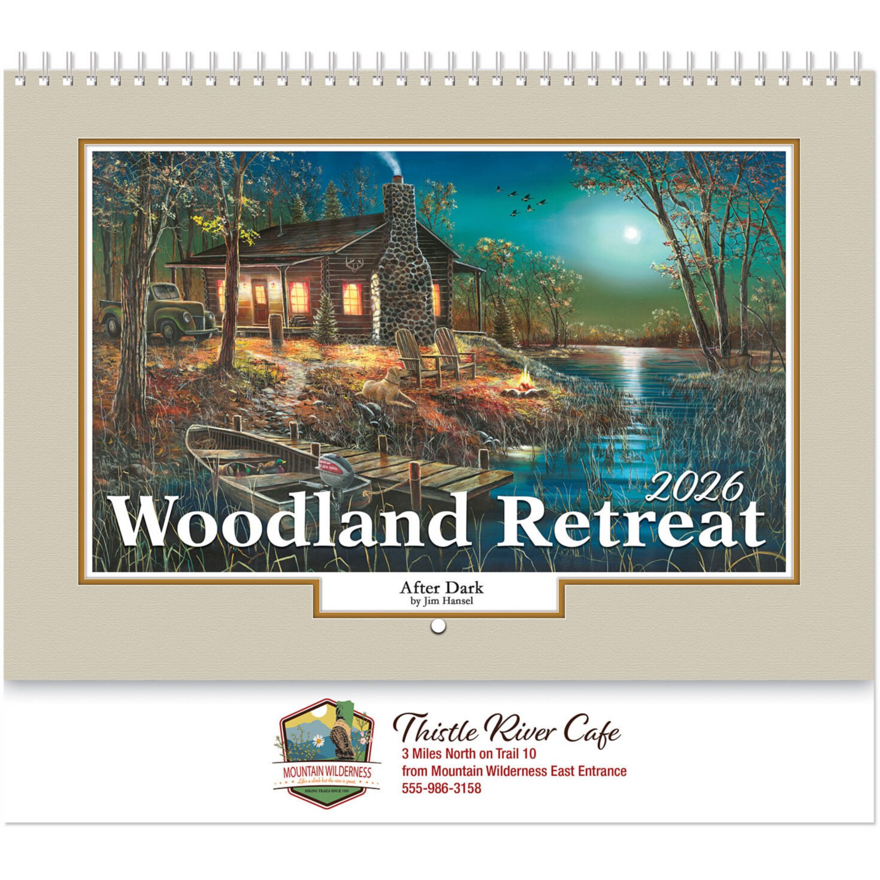 Full Color Woodland Retreat Spiral Wall Calendar 1