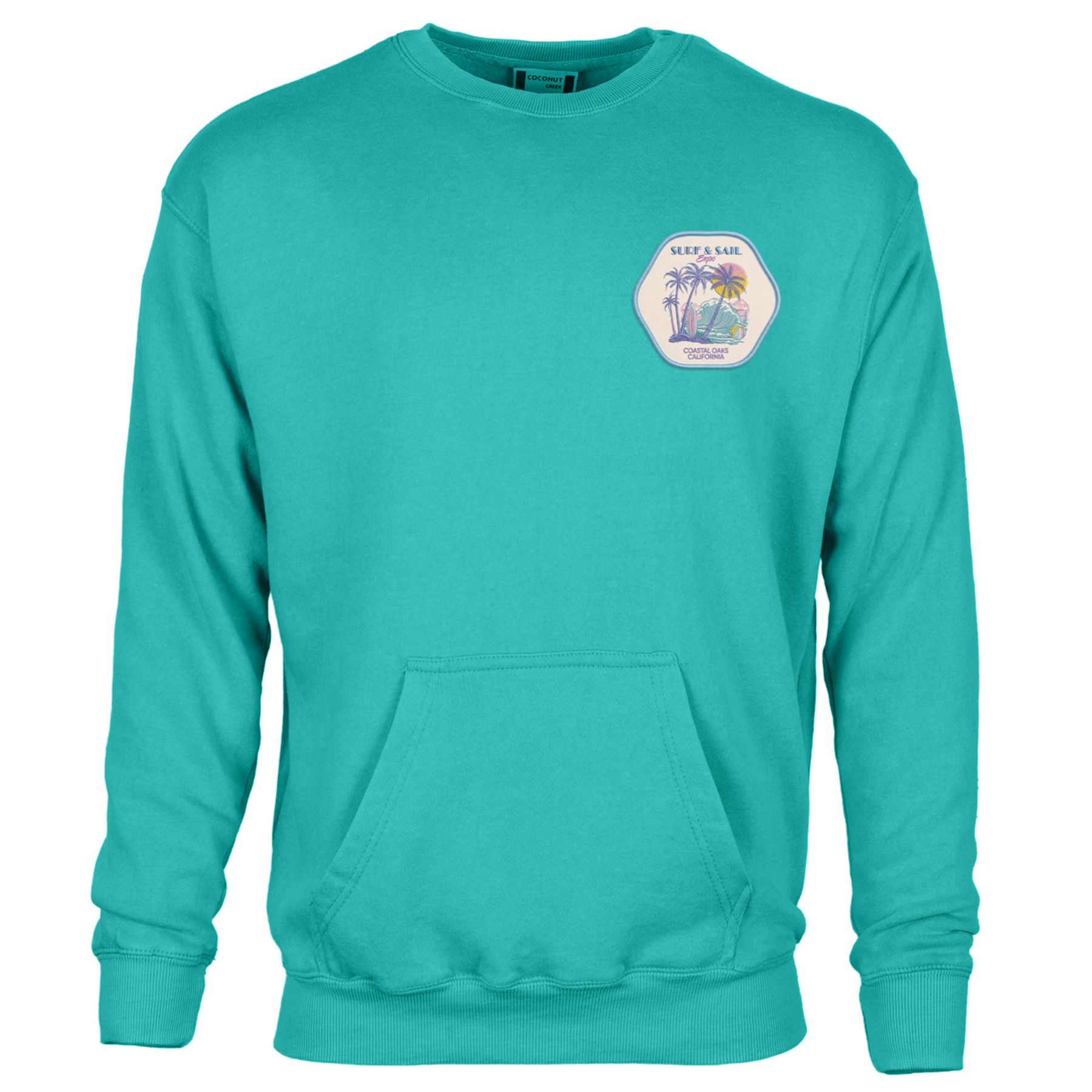 Unisex Crewneck W Kangaroo Pocket - Embroidery 1
