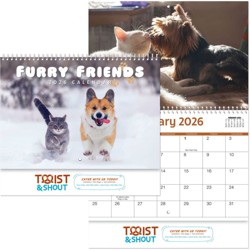 Full Color Furry Friends Spiral Wall Calendar 1 Full Color Furry Friends Spiral Wall Calendar 1