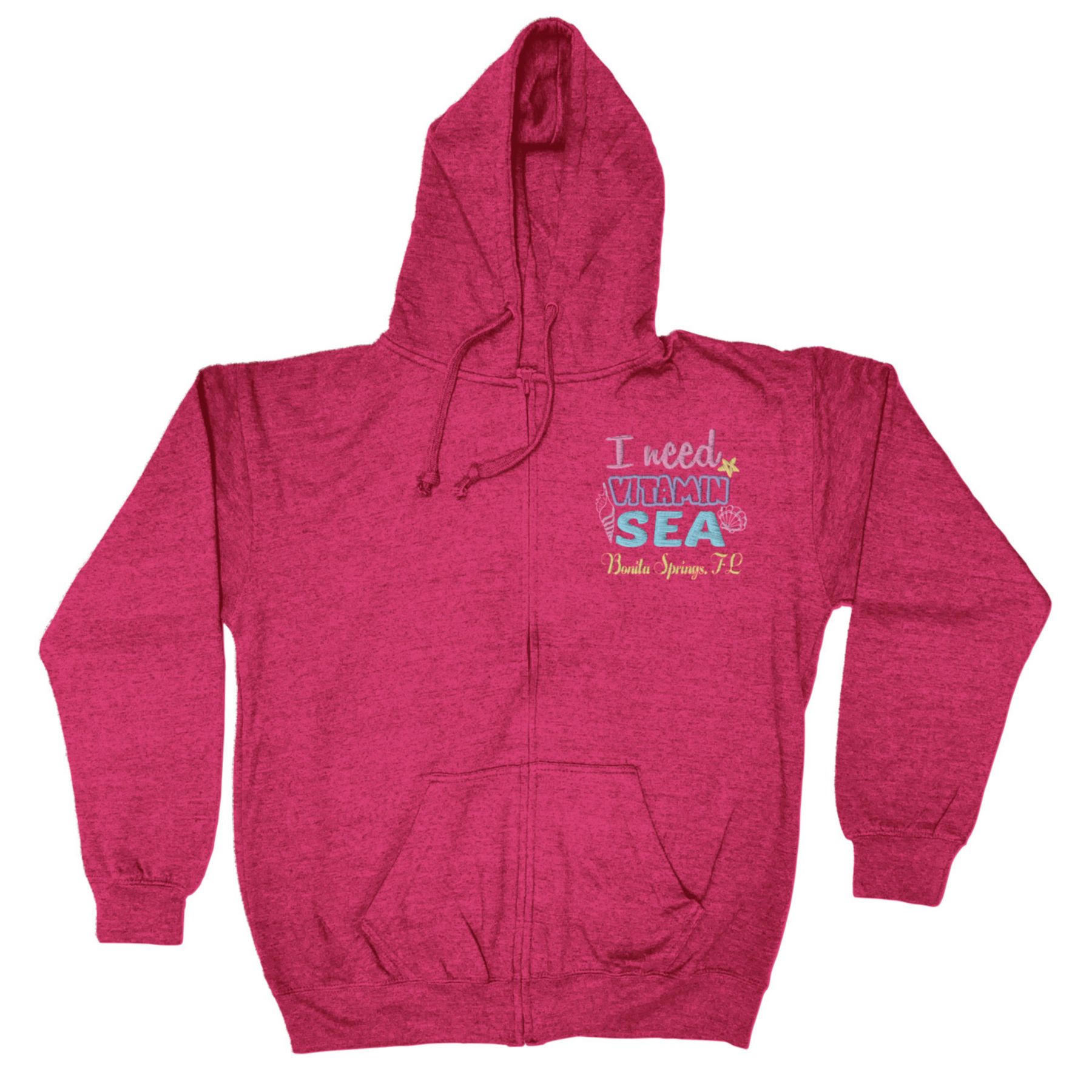 Adult Full Zip Vantage Heather Hoodie - Embroidery 1