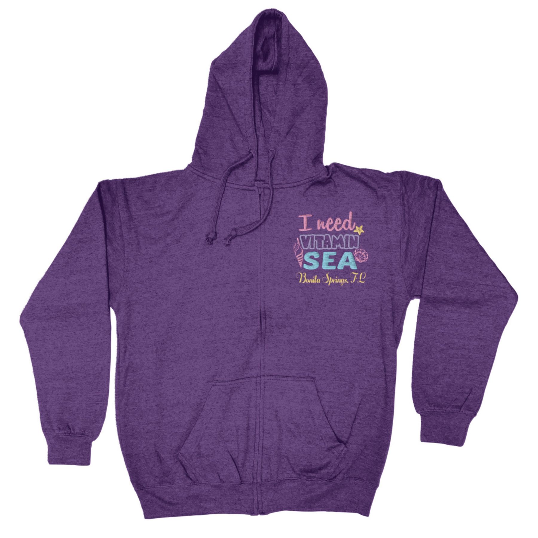 Adult Full Zip Vantage Heather Hoodie - Embroidery 1