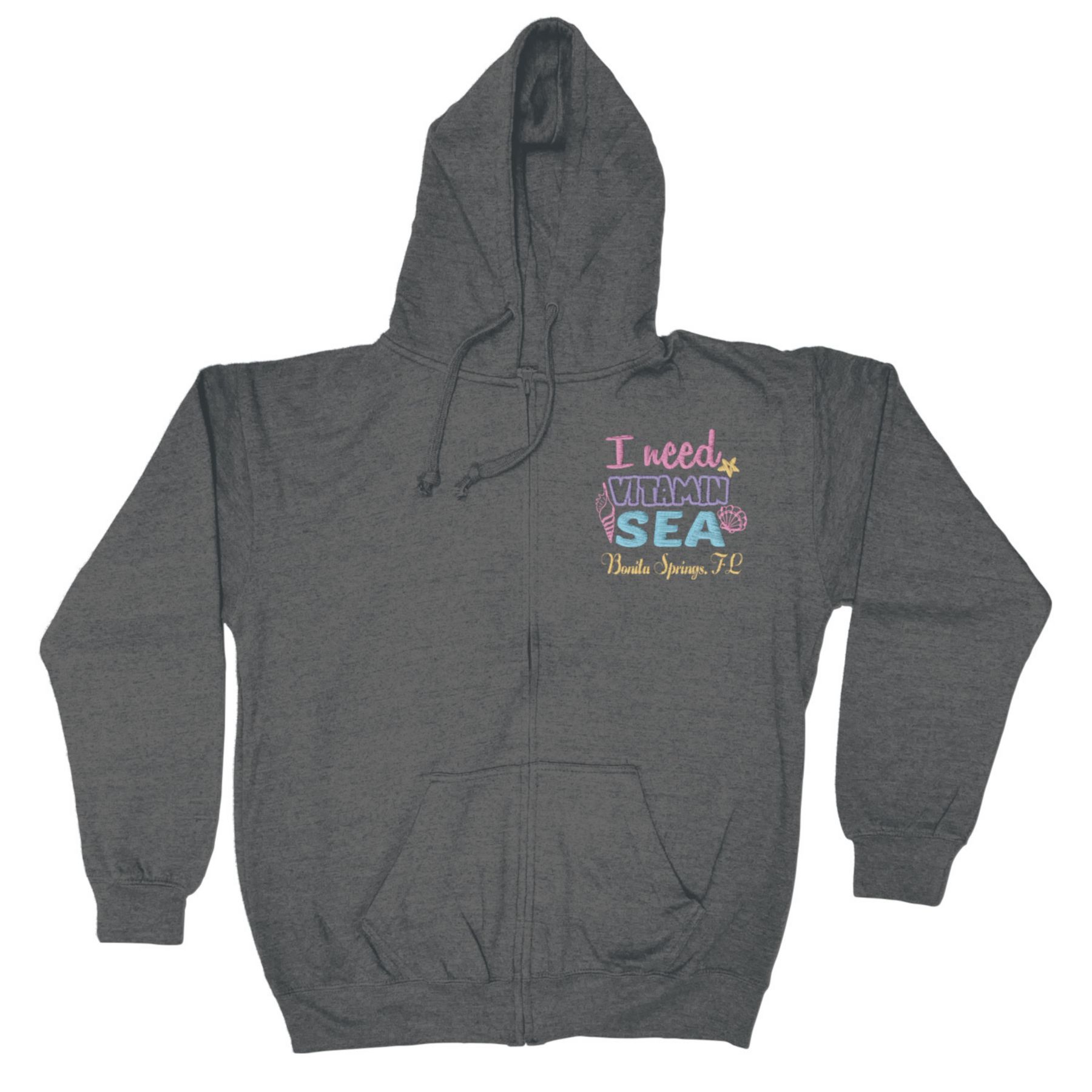 Adult Full Zip Vantage Heather Hoodie - Embroidery 1