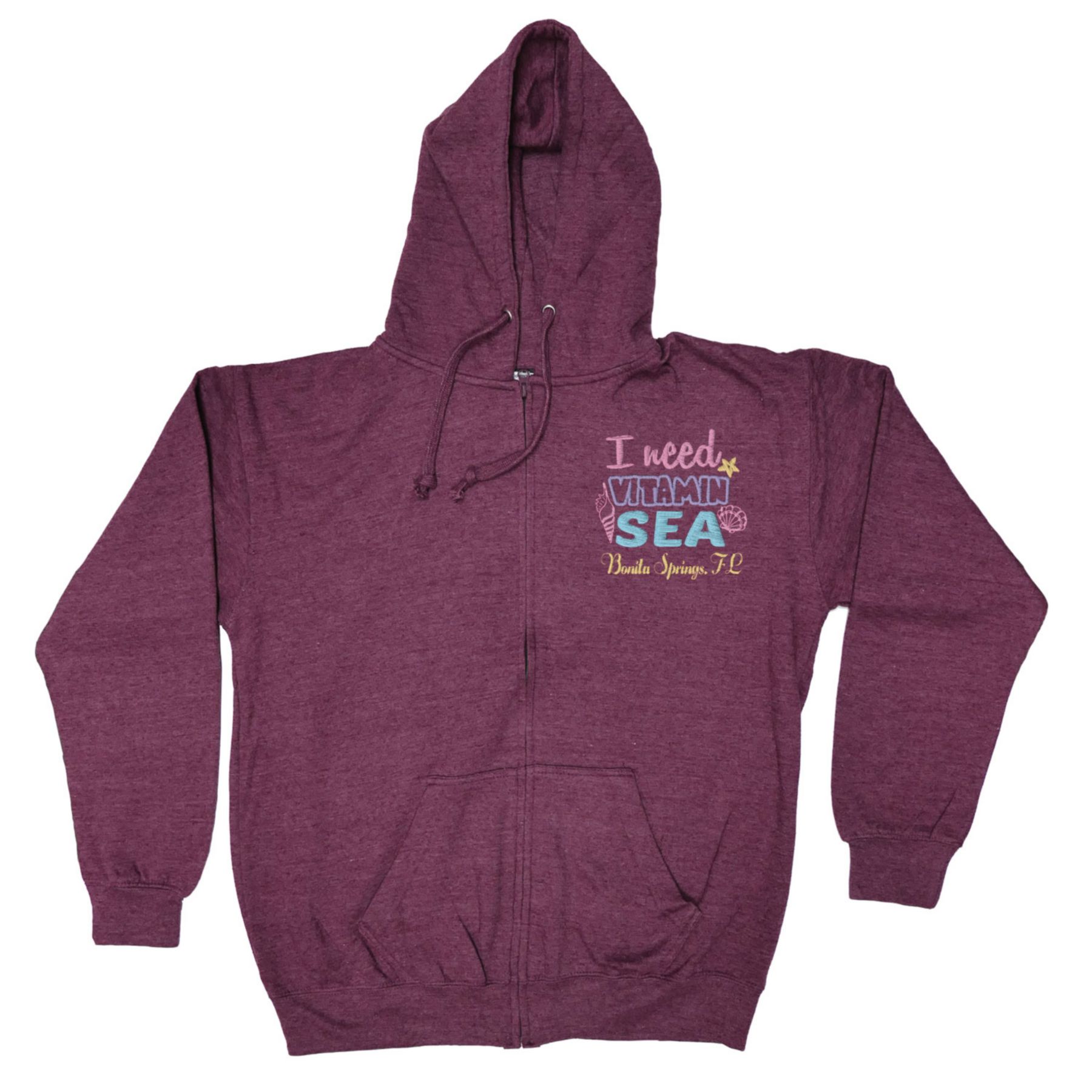 Adult Full Zip Vantage Heather Hoodie - Embroidery 1