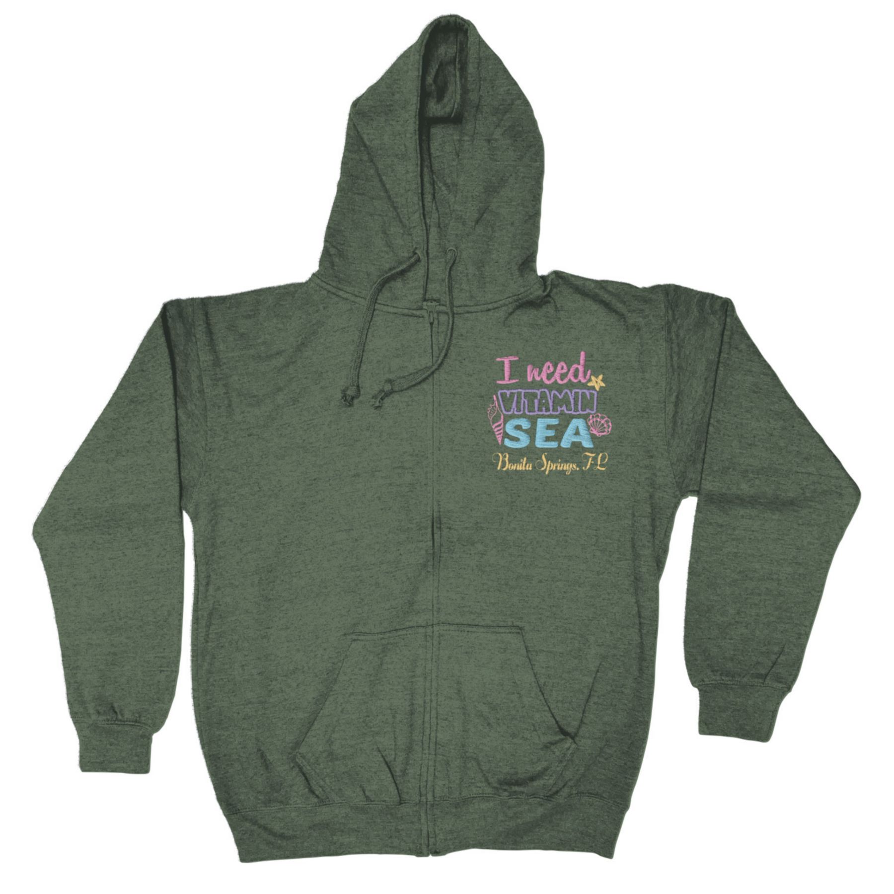Adult Full Zip Vantage Heather Hoodie - Embroidery 1