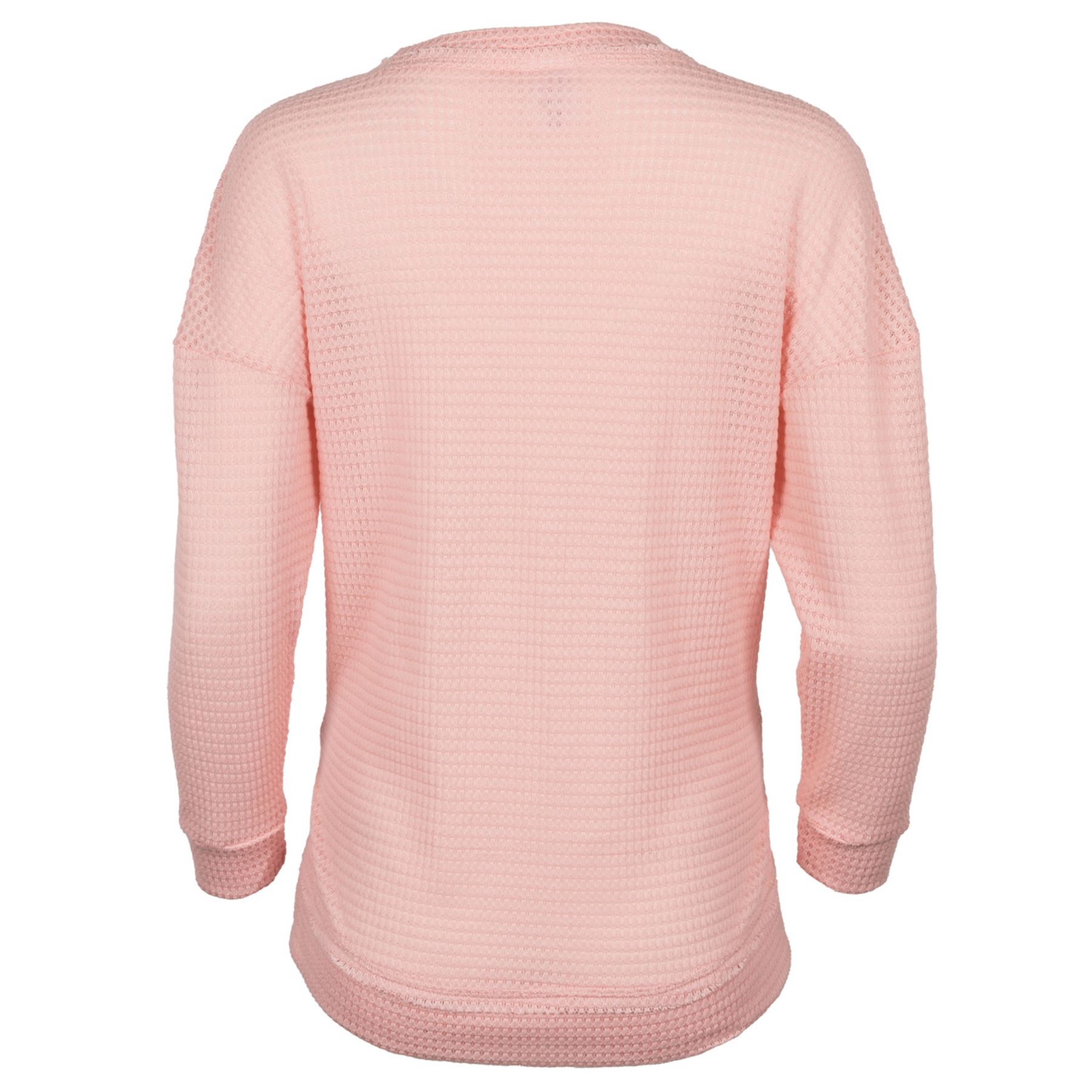 Women's Waffle Knit Hi Low Shirt - Embroidered 1