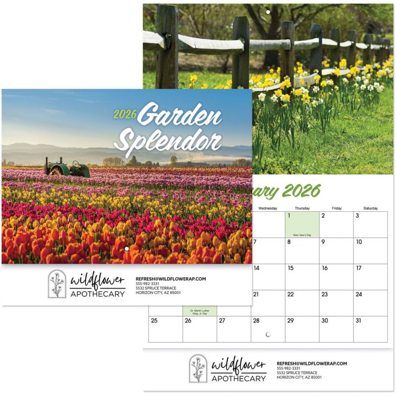 Garden Splendor Stapled Wall Calendar 1 Garden Splendor Stapled Wall Calendar 1