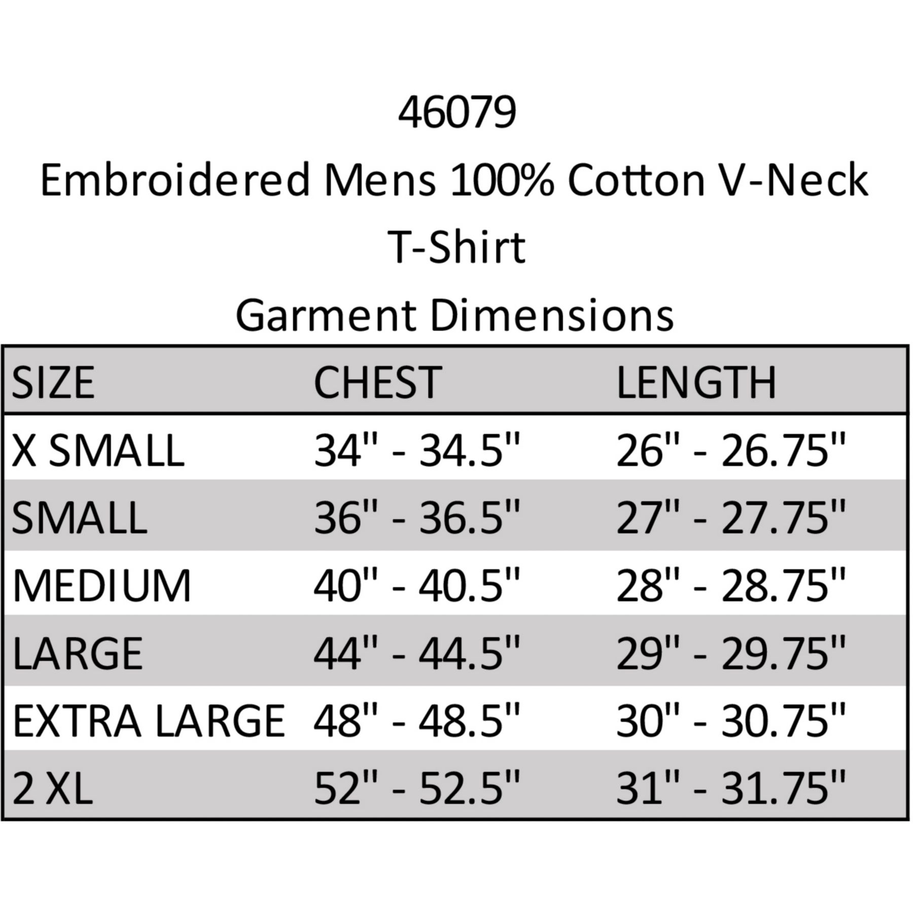 Mens V-Neck T-Shirt Embroidered 1