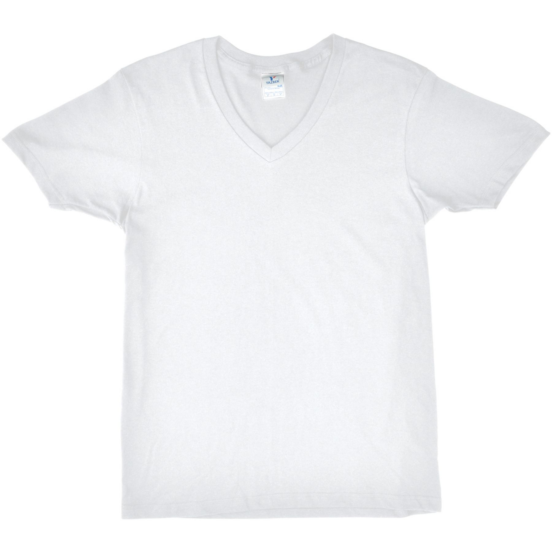 Mens V-Neck T-Shirt Embroidered 1