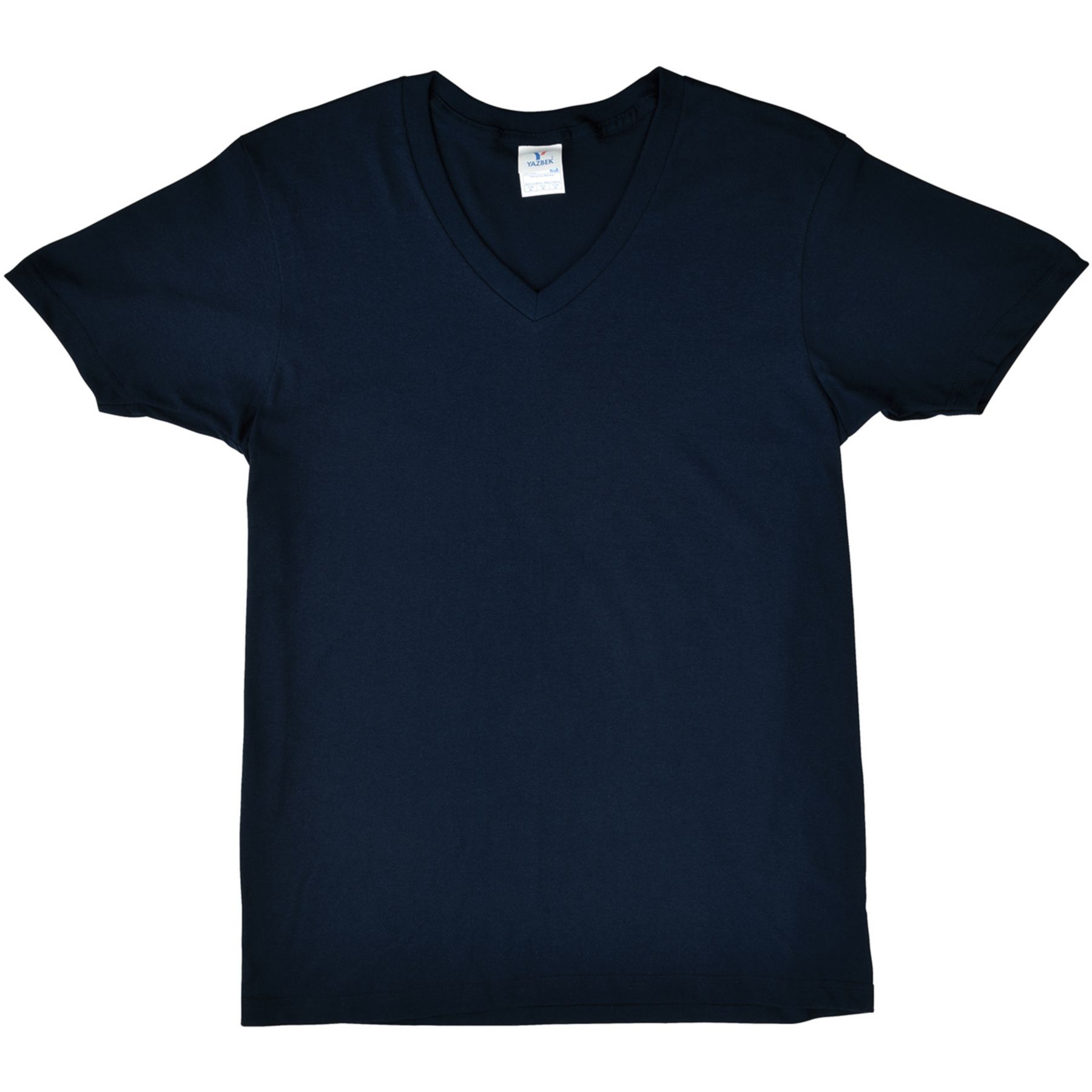 Mens V-Neck T-Shirt Embroidered 1